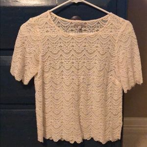 White eyelet top